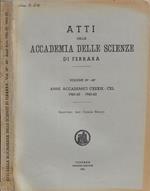 Atti della Accademia delle Scienze di Ferrara Vol. 39° e 40° anni accademici CXXXIX - CXL 1961-62 - 1962-63
