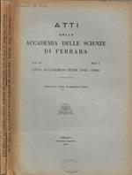 Atti della Accademia delle Scienze di Ferrara Vol. 23° Fasc. 1, 2 anno accademico CXXII (1945-1946)