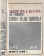 Università degli studi di Lecce Bollettino di storia della filosofia V. VI 1978