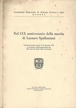 Nel CCL anniversario della nascita di Lazzaro Spallanzani