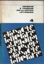 Tecniche e teoriche della critica letteraria N. 4 1969