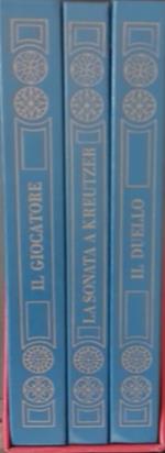 Cofanetto contenente 3 pubblicazioni: - - Dostoevskij. Il Giocatore. - - Tolstoj. La sonata a Kreutzer. - - Cechov. Il duello