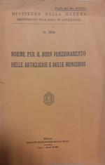 Norme per il buon funzionamento delle artiglierie e delle munizioni