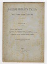 SPEDIZIONE Geografica Italiana nell'Africa Equatoriale. Bollettino n. 3. 1: partenza della spedizione. 2: discorso del Presidente, comm. C. Correnti. 3: Relazione del Comitato esecutivo (Correnti presidente, Camperio, Malvano, Maraini, Guastalla rela