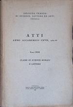 Atti anno accademico CXVII 1954-55, tomo CXIII. Classe di scienze matematiche e naturali