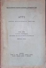 Atti anno accademico 1937-38, tomo XCVII, parte seconda. Scienze matematiche e naturali. Dispensa prima