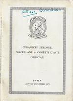 Christie's Roma - Ceramiche europee, porcellane ed oggetti d'arte orientali (Roma, giovedì 8 novembre 1979)