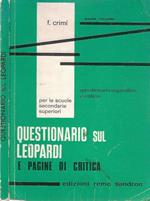 Questionario sul Leopardi e pagine di critica