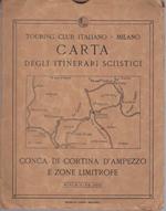 Carta degli itinerari sciistici: conca di Cortina d'Ampezzo e zone limitrofe