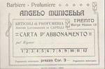 Angelo Municella: barbiere-profumiere: Trento: carta d'abbonamento