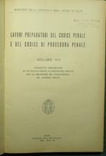 La Lavori preparatori del codice penale e del codice di procedura penale - Vol. VIII