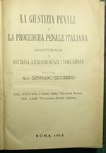 giustizia penale e La procedura penale italiana - Vol. XXI (I della 3a Serie) e Vol. I
