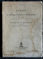 Annali Della R. Scuola Normale Superiore di Pisa