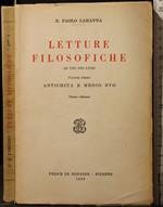 Letture Filosofiche. Vol 1 Anctichità e Medio Evo