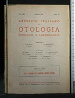 Archivio Italiano di Otologia Rinologia e Laringologia Sulle