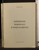 Esperienze Personali D'Insegnamento