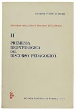 Premessa Deontologica Del Discorso Pedagogico