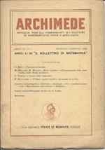 Archimede - Rivista per Gli Insegnanti e I Cultori di Matematiche Pure e Applicate - Anno Iv. N.1. Gennaio-febbraio 1952