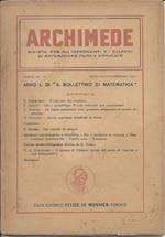 Archimede - Rivista per Gli Insegnanti e I Cultori di Matematiche Pure e Applicate - Anno Iii. N.1. Gennaio-febbraio 1951