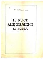 Il Duce Alle Gerarchie di Roma 23 Febbraio Xix