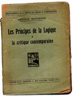 Les Principes De La Logique Et La Critique Contemporaine