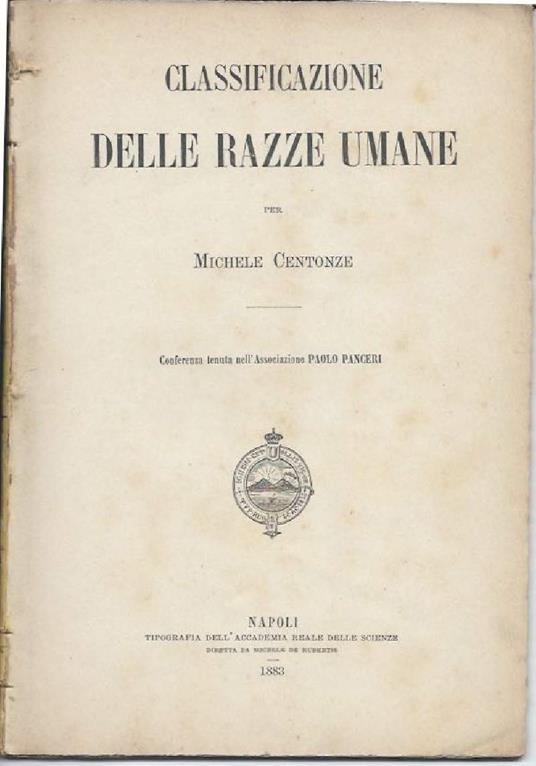 Classificazione Delle Razze Umane  - Michele Centonze - copertina