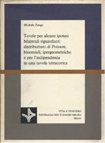 Tavole per Alcune Ipotesi Bilaterali Riguardanti Distribuzioni di Poisson, Binominali, Ipergeometriche e per L'indipendenza