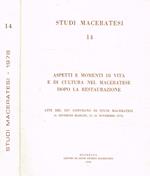 Aspetti e momenti di vita e di cultura nel maceratese dopo la restaurazione