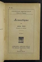 Acoustique - A. Foch - Ed. Armand Colin