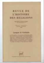 Revue De L'histoire Des Religions. Langue Et Kabbale