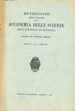 Rendiconto delle sessioni della Accademia delle Scienze dell'Istituto di Bologna. Classe di scienze morali