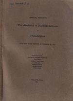 Annual reports The Academy of Natural Sciences of Philadelphia for the year ending november 30, 1922