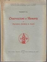 Osservazioni e memorie dell'Osservatorio Astrofisico di Arcetri Fascicolo 74 1961