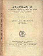 Athenaeum Vol. 49 Fascicolo III - IV