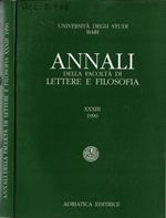 Università degli Studi di Bari annali della Facoltà di Lettere e Filosofia XXXIII 1990