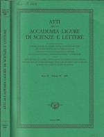 Atti della Accademia Ligure di scienze e lettere serie VI volume I 1998
