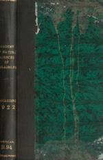 Proceedings of the Academy of natural sciences of Philadelphia Volume LXXIV 1922