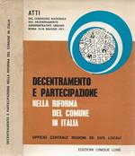 Decentramento e partecipazione nella riforma del Comune in Italia