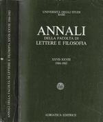 Università degli Studi di Bari annali della Facoltà di Lettere e Filosofia XXVII-XXVIII 1984-1985