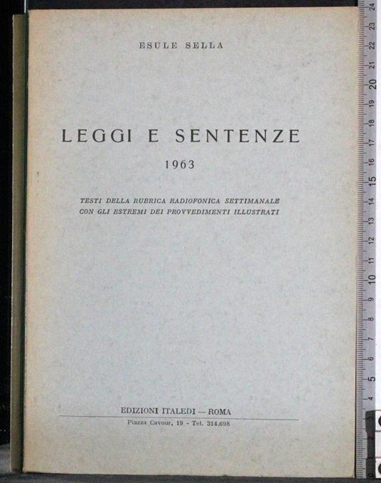 Leggi e sentenze 1963 - copertina