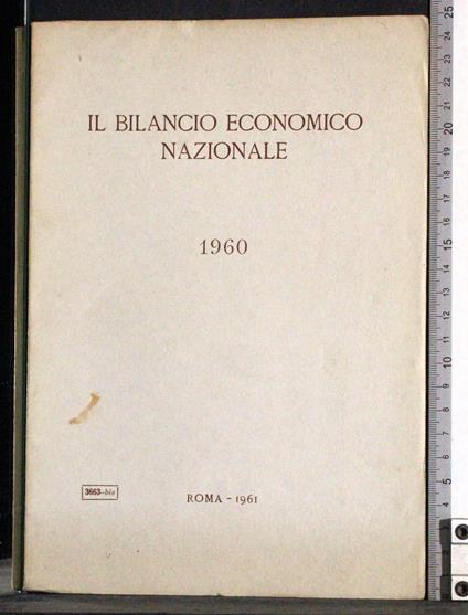 Il bilancio economico nazionale. 1960 - copertina