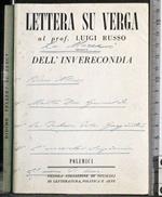 Lettera su verga al prof Luigi Russo ovvero dell'iverecondia