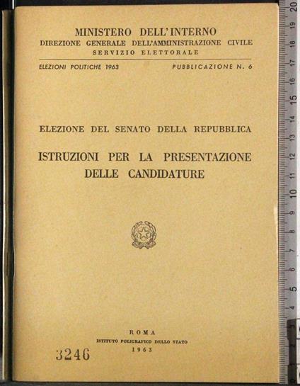 Istruzioni per presentazione candidature - copertina