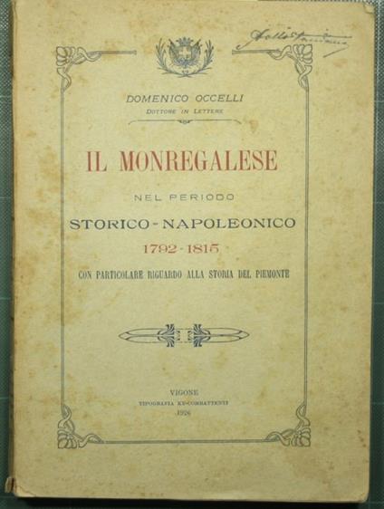 Il Monregalese nel periodo storico-napoleonico 1792-1815 - Domenico Porcelli - copertina