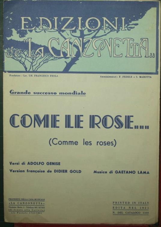 Come le rose… (Comme les roses) - copertina