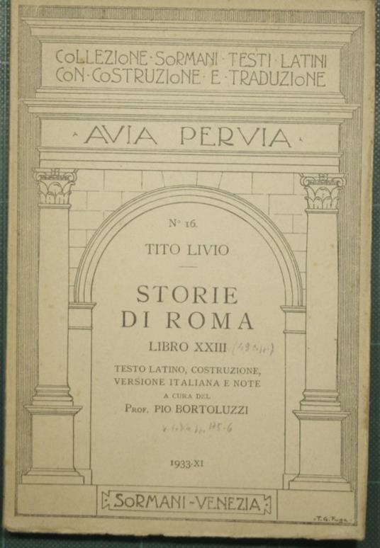 Storia di Roma - Libro XXIII - Tito Livio - copertina