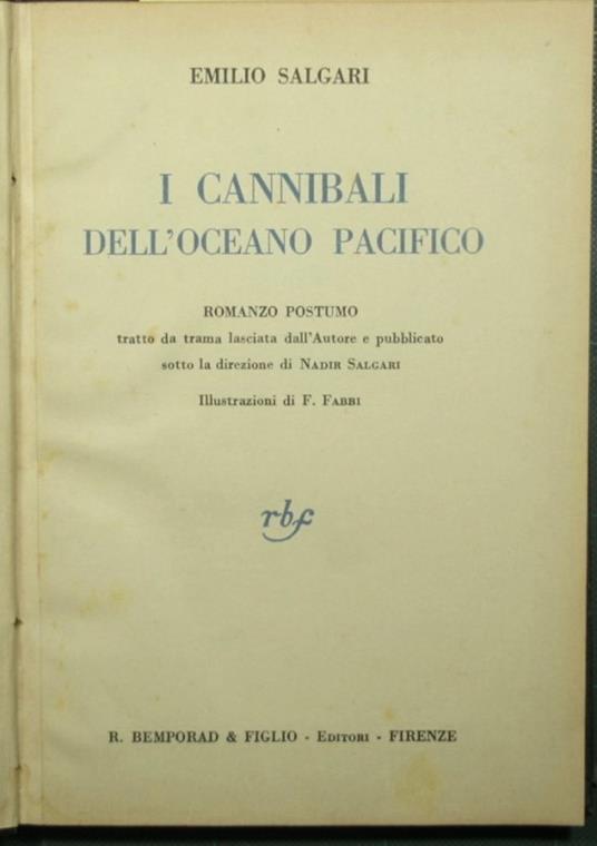 I cannibali dell'Oceano Pacifico - Emilio Salgari - copertina