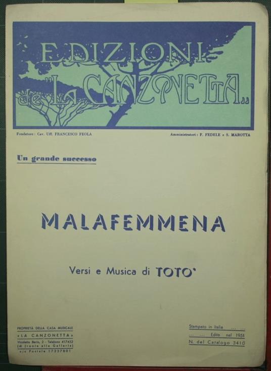 Malafemmena - Totò - copertina