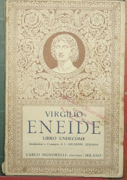 Eneide - Libro undecimo - Virgilio - copertina