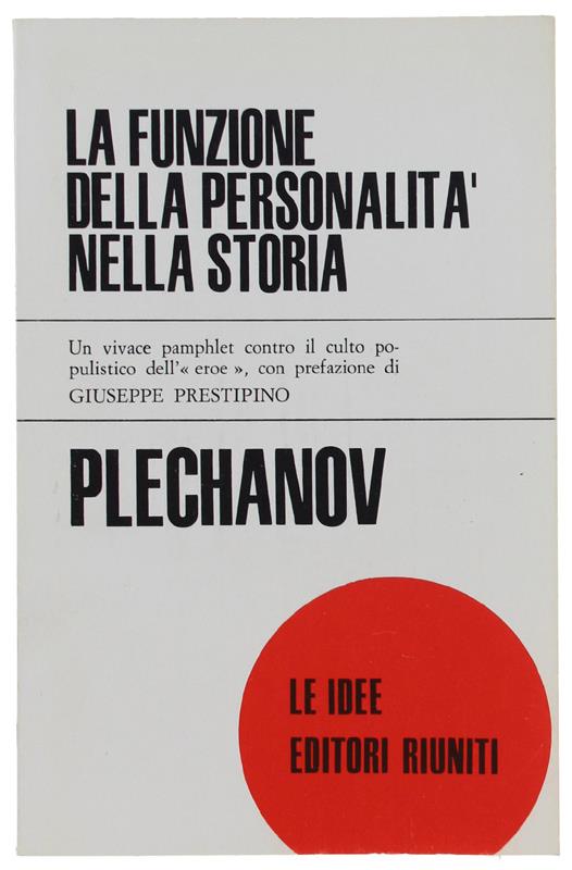 Funzione Della Personalita' Nella Storia. Introduzione Di G.Prestipino [Nuovo] - copertina